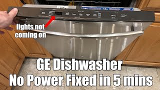 GE Dishwasher No Power No Lights Fixed [upl. by Eznyl]