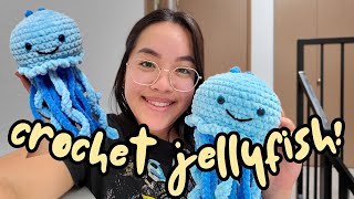 crochet a jellyfish with me  crochet vlog [upl. by Rebak]