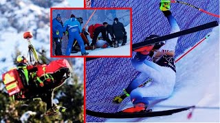 Aleksander Aamodt Kilde airlifted from course after downhill crash at Wengen  Aamodt Kilde Sturz [upl. by Ahsetra565]