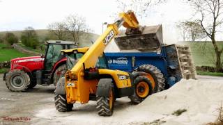 Lime Loading and Spreading with JCB and Massey [upl. by Novihs]