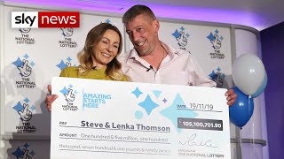 EuroMillions Builder with three kids wins £105m [upl. by Mosera]