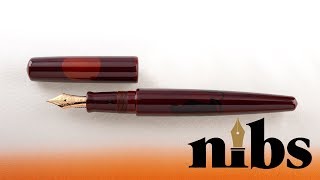 Nibscom  Nakaya NakaAi Cigar Enjoying the Moon Cat Fountain Pen [upl. by Nosyarg]