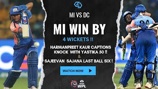 Sajeevan Sajana hits finalball six as defending champion Mumbai Indians beat Delhi Capitals [upl. by Aiceila]