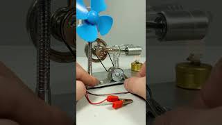 🔴 Maqueta  Motor Stirling gira un mini generador eléctrico que alimenta un ventilador [upl. by Lemkul25]