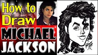 How To Draw A Quick Caricature Michael Jackson [upl. by Adena]