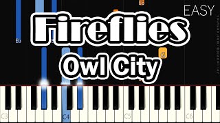 Fireflies – Owl City  EASY PIANO TUTORIAL  SLOW VERSION  MELODY AND CHORD [upl. by Eihtak]