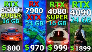 RTX 4070 Ti Super 16 GB vs RX 7900 XTX vs RTX 4080 Super vs RTX 4090  Test in 10 Games [upl. by Henrion]