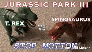 JP3 TRex vs Spinosaurus Recreation scene stop motion [upl. by Anert]