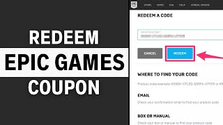 How to Redeem Epic Games Coupon  Use Coupon Epic Games Tutorial [upl. by Kcinimod]