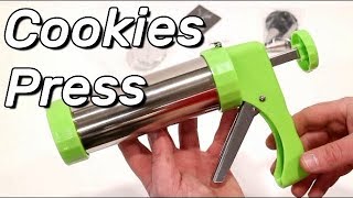 Shule Cookie Press Gun Kit for DIY Biscuit Maker and Decoration w Stainless Steel Cookie discs [upl. by Javier]