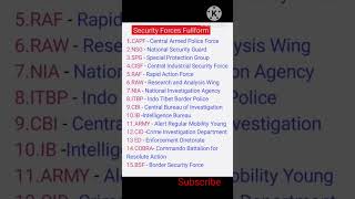 Security Forces FullformFullform related to Security Force CID IB [upl. by Elokyn]