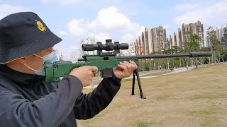 AWM Sniper Toy Gun Review 2022  Shell Ejecting Soft Bullet Gun [upl. by Gilboa]