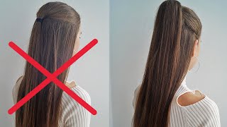 half up half down hairstyles  long hair thin hair medium hair thick hair [upl. by Anihpled35]