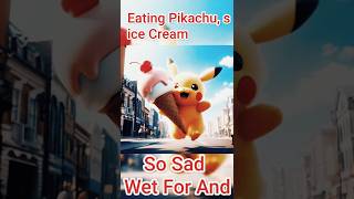 Eating Pikachu ice Cream॥Pikachu ice cream khate hue।😺😸😹shorts [upl. by Ssac]