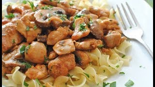 CREAMY MUSHROOM CHICKEN STROGANOFF RECIPE  Gregs Kitchen [upl. by Quiteri142]