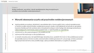 Analiza możliwości warunków i stawek opodatkowania usług transportowych ryczałtem od przychodów [upl. by Tecla344]