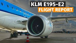 Flying KLMs E195E2 From Amsterdam to London Heathrow [upl. by Barthol]