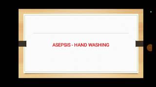 Lecture 1 Asepsis amp Hand washing [upl. by Dare]