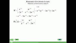 Równania różniczkowe II rzędu  Uzmiennianie stałych [upl. by Ahsoym]
