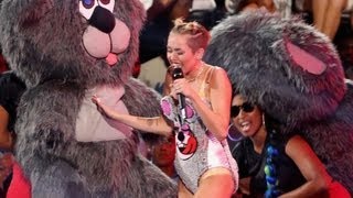 Miley Cyrus 2013 VMAs  Wild Performance with Robin Thicke [upl. by Ayocal]