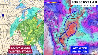 Fri 1524  Tracking the arctic air core  Midwest winter storm Tuesday Forecast Lab [upl. by Ap]