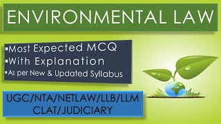 Environmental Law I Most Expected Mcqs [upl. by Aihceyt]