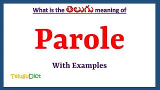 Parole Meaning in Telugu  Parole in Telugu  Parole in Telugu Dictionary [upl. by Akelahs]