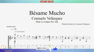 Bésame Mucho for Guitar Tutorial with TABs [upl. by Eiramanel]