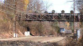 Amtrak Pennsylvanian 43 under the PRR Signal Bridge at Devon PA [upl. by Adnolahs]