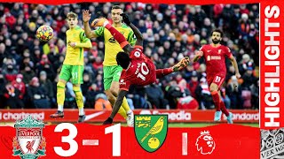 Highlights Liverpool 31 Norwich  Salah Mane amp Diaz score in emphatic comeback [upl. by Nue797]