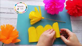 ŁATWY KWIATEK Z BIBUŁY marszczonej 🌺 🌸 🌼  EASY CREPE PAPER FLOWER [upl. by Hsirk]