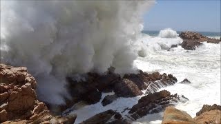 Big ocean waves crashing into rocks and exploding  HD 1080P [upl. by Aicilaana]