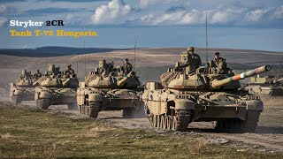 Hungarian Stryker Combat Vehicle and T72 Tank during Exercises in Hungary [upl. by Mcnutt]