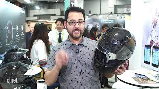 Hands on with the X AR Smart Motorcycle Helmet  CNET Road Show amp JARVISH [upl. by Lleneg952]