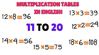 Tables 11 To 20 In English 11to20 [upl. by Feeley991]