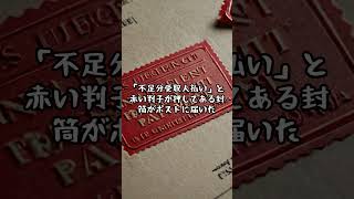 封筒に押してある「不足分受取人払い」の赤い判子 [upl. by Atiseret]