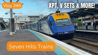 Sydney Trains Vlog 2183 Seven Hills Trains  XPT V Sets and More [upl. by Nahtanhoj]