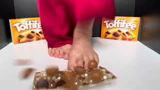 Toffifee tasting 🤭 Did you tried this treat toffifee smashed asmr wtf candies caramel nuts [upl. by Amatruda]