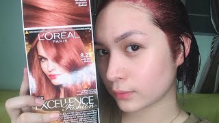 DYEING MY HAIR ROSE GOLD LOREAL  CK Lucas [upl. by Naarah]