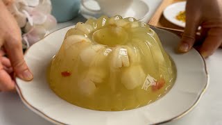 Lychee Osmanthus Agaragar Jelly 荔枝桂花燕菜糕果冻 [upl. by Ahsyas]