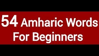 54 Amharic Words For BeginnersEasy Amharic LessonAmharic Languageአማርኛእንግሊዝኛ [upl. by Zellner]