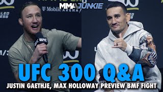 Justin Gaethje Max Holloway Vow to Hurt Each Other in BMF Title Fight – Out of Respect  UFC 300 [upl. by Philina]