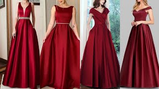 Feminine amp Glamorous Burgundy Evening GownProm Mother Of The Bride Gown Dresses [upl. by Omrelliug743]