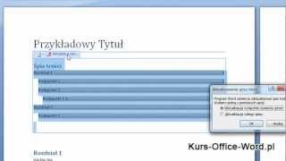 Kurs Word 2007 Jak zrobić automatyczny spis treści [upl. by Sufur]