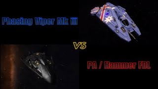 Elite Dangerous PvP Phasing Viper Mk 3 vs Plasma Accelerator  Imp Hammer FDL [upl. by Rema]