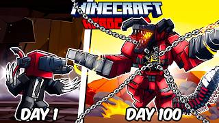 I Survived 100 Days as EVIL DRILLMAN in Hardcore Minecraft [upl. by Aimerej]