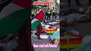 🇵🇸No more Pride🌈until☮️🇵🇸Queers stand with🇵🇸 cardiff cardiffprotest queer [upl. by Brandtr133]