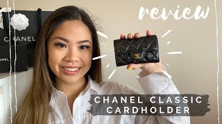 CHANEL CLASSIC LAMBSKIN CARDHOLDER  REVIEWCHAT [upl. by Inoliel]