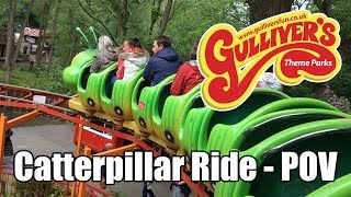 Caterpillar Ride The Wriggler  Wacky Worm  POV  Gullivers World Warrington [upl. by Ardnasac]