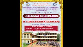 Decennial Celebration  St Patrick English Medium School  Sidakatte [upl. by Kylstra]